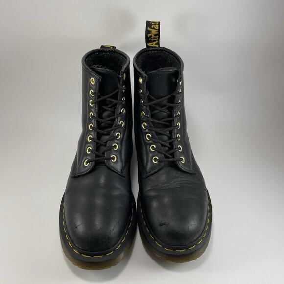 Dr Martens Docs 26860 Lined Combat Boots Womens Size 10 Black Leather 8-Eye - Picture 11 of 12